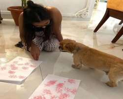 When she was a child, a dog came to her house, which her family named Munchkin. She always enjoyed his company.